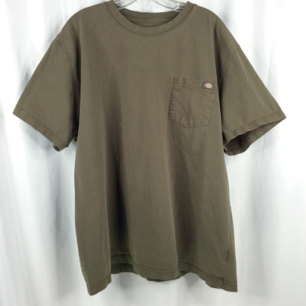 Dickies Men's 100% Cotton T-Shirt Size 2XL Brown Short Sleeve Heavy Duty